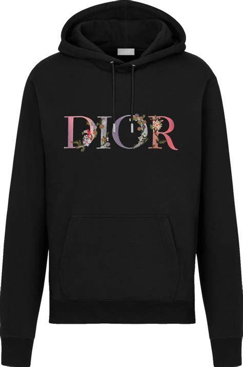 dior flowers hoodie|Dior Flowers Embroidered Hoodie 'Black' .